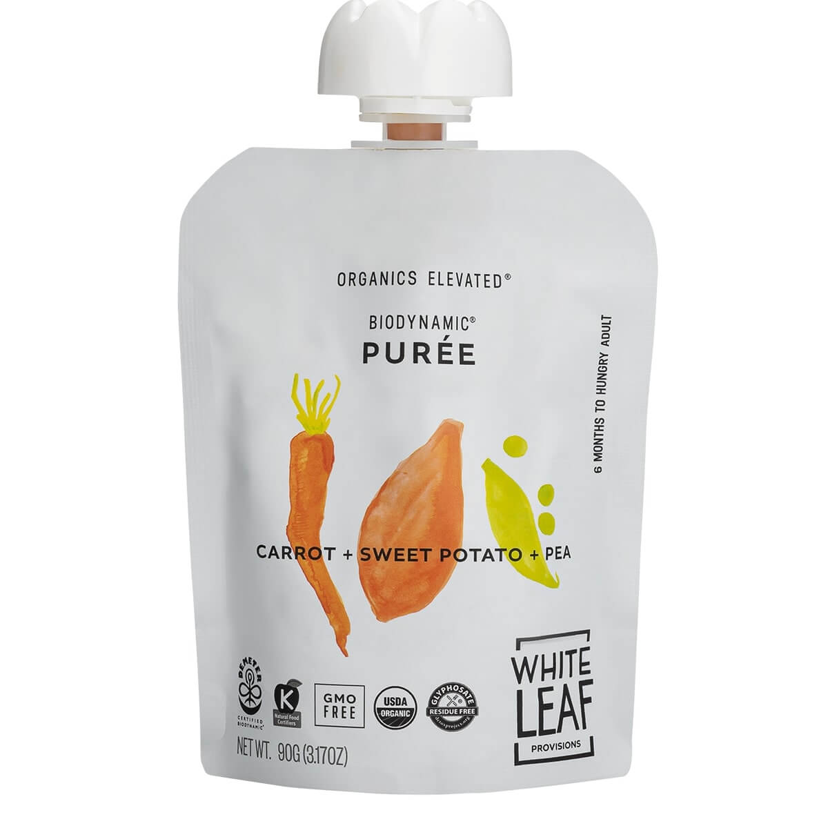 Organic Regeneratively Farmed® Carrot + Pea + Sweet Potato Baby Food Puree