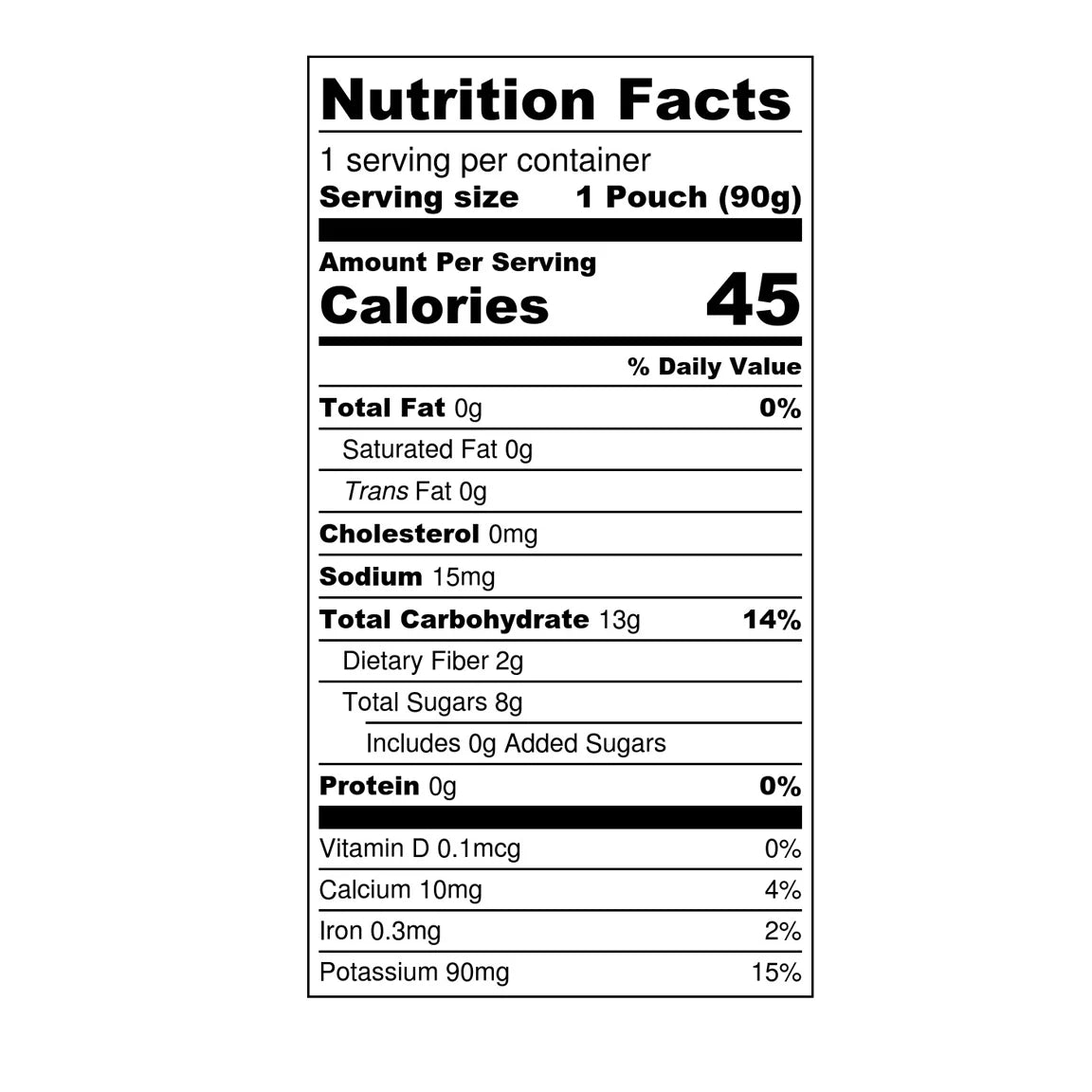 nutritional facts
