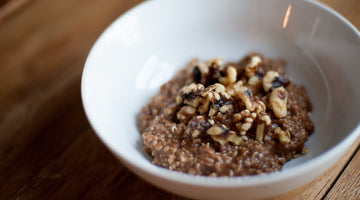 Cacao Quick Oats With Walnuts and Coconut Milk
