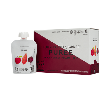Organic, regeneratively farmed Puree - Apple, Sweet Potato & Beet