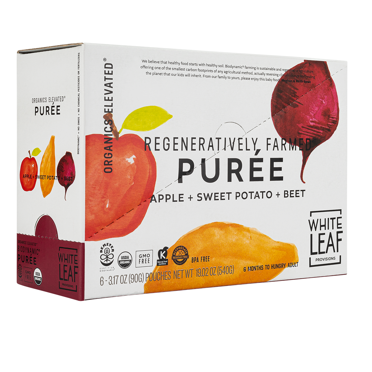 Organic, regeneratively farmed Puree - Apple, Sweet Potato & Beet