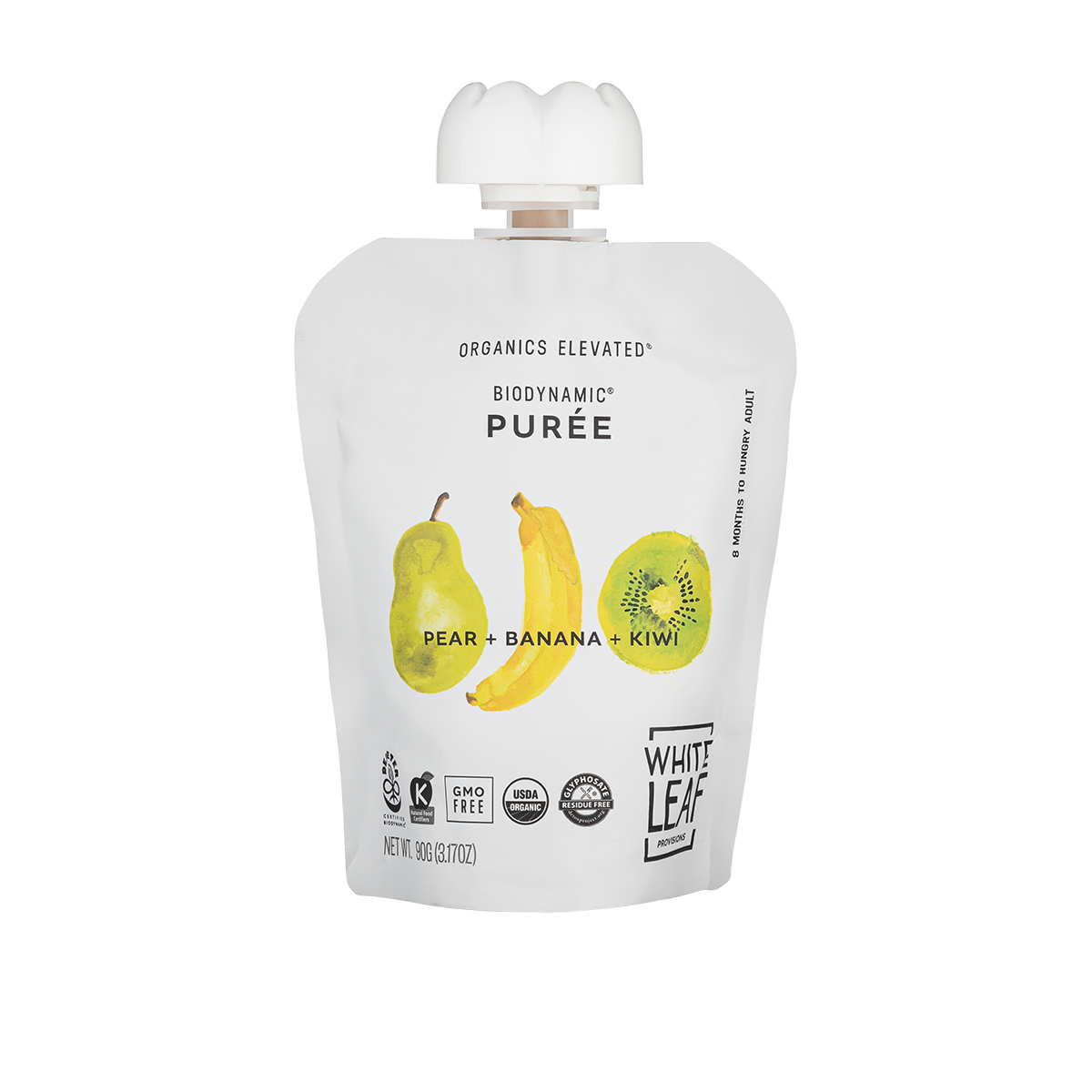 Organic, regeneratively farmed Puree - Pear + Banana + Kiwi