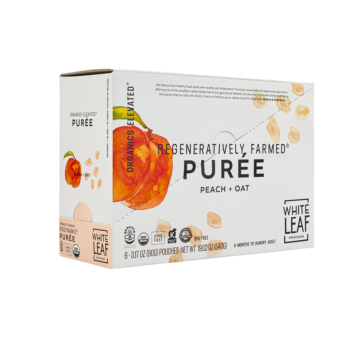 Organic, regeneratively farmed Puree - Peach + Oat