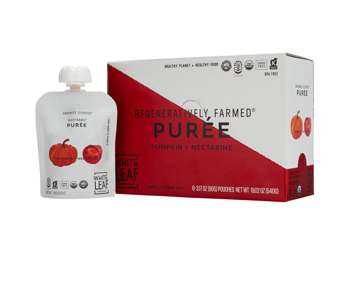 Organic, regeneratively farmed Puree - Pumpkin + Nectarine