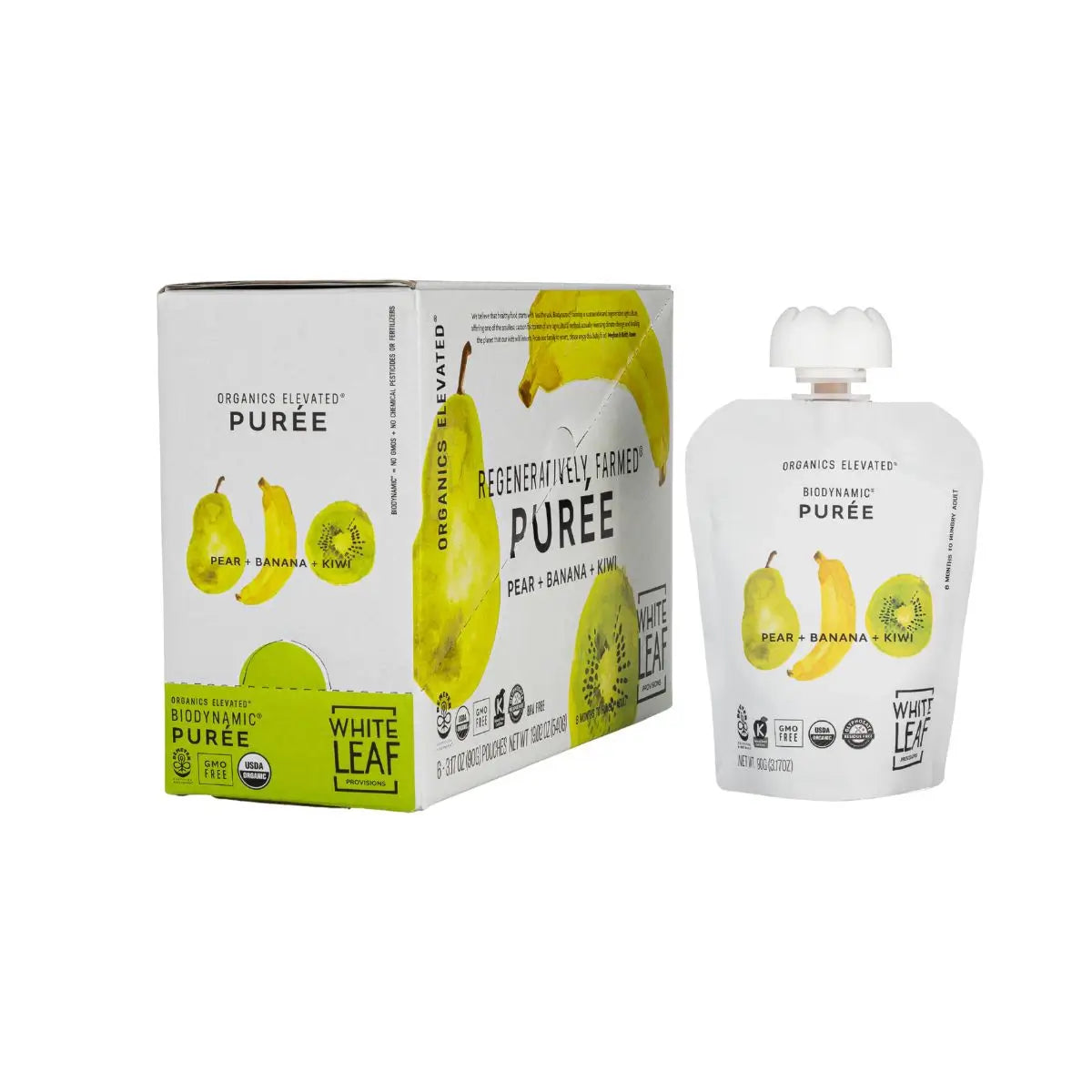 Organic Regeneratively Farmed® Pear + Banana + Kiwi Baby Food Puree